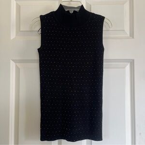 Tahari Black Top with Gold Accents